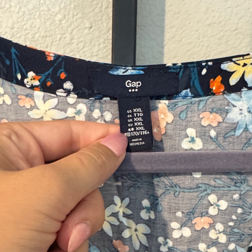 GAP Navy Floral Dress Size XXL - Picture 2 of 5